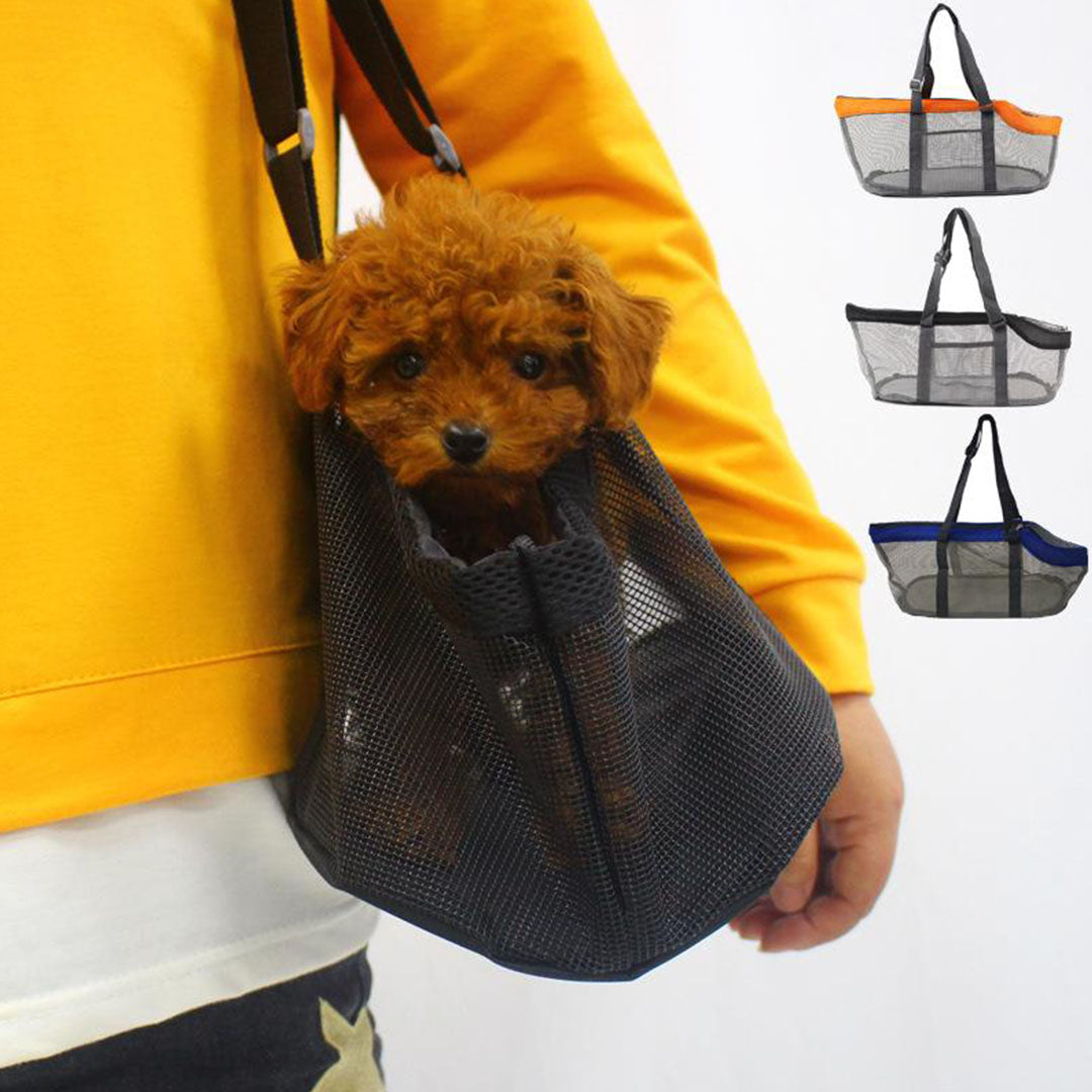 SOGA 2X Black Pet Carrier Bag Breathable Net Mesh Tote Pouch Dog Cat Travel Essentials-Pet Carriers &amp; Travel Products-PEROZ Accessories