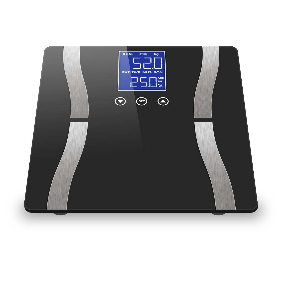 SOGA 2X Glass LCD Digital Body Fat Scale Bathroom Electronic Gym Water Weighing Scales Black Purple-Body Weight Scales-PEROZ Accessories