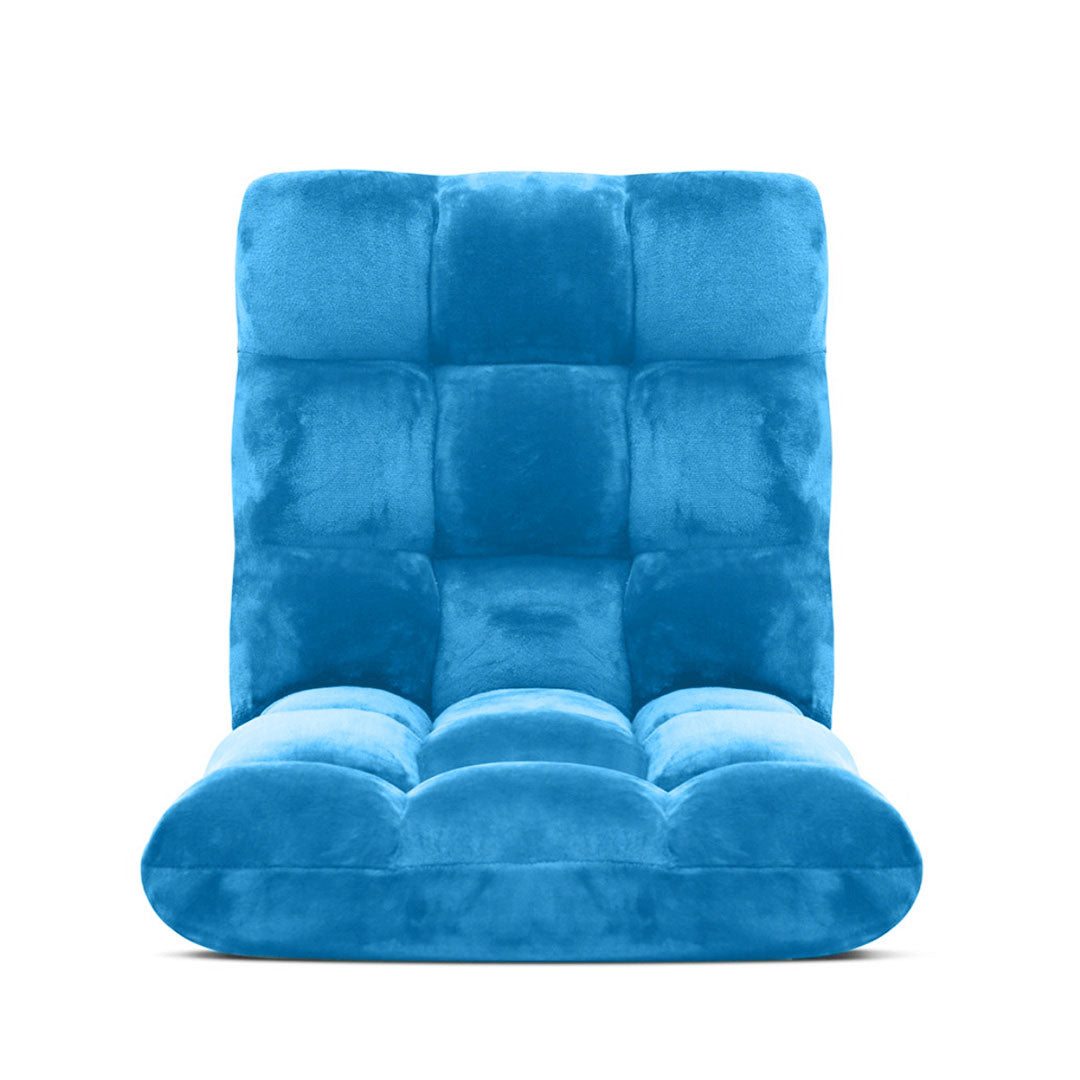 SOGA Floor Recliner Folding Lounge Sofa Futon Couch Folding Chair Cushion Blue-Recliner Chair-PEROZ Accessories