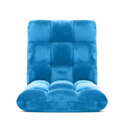 SOGA Floor Recliner Folding Lounge Sofa Futon Couch Folding Chair Cushion Blue-Recliner Chair-PEROZ Accessories