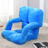 SOGA Foldable Lounge Cushion Adjustable Floor Lazy Recliner Chair with Armrest Blue-Recliner Chair-PEROZ Accessories