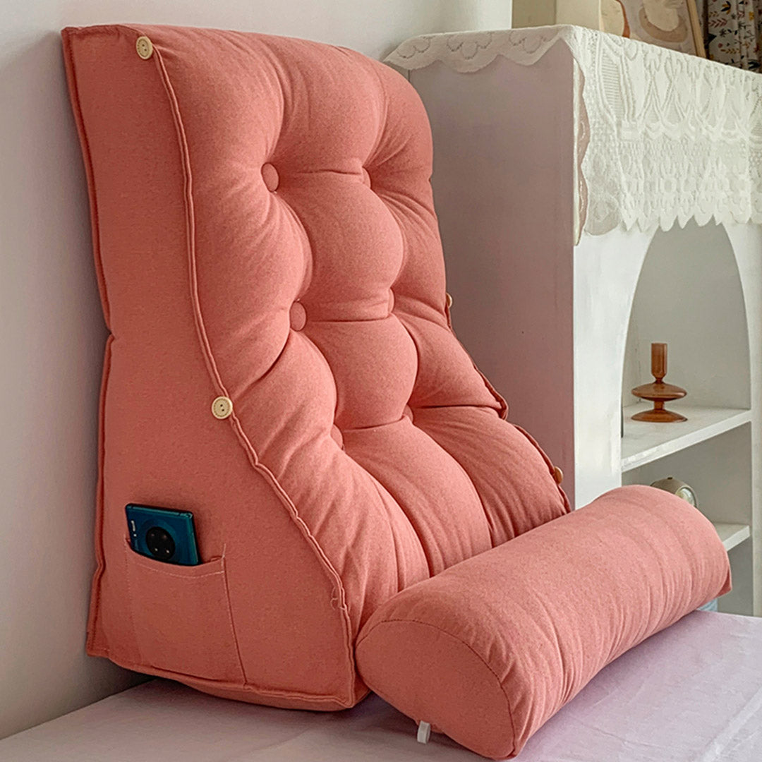 SOGA 2X 60cm Peach Triangular Wedge Lumbar Pillow Headboard Backrest Sofa Bed Cushion Home Decor-Headboard Pillow-PEROZ Accessories