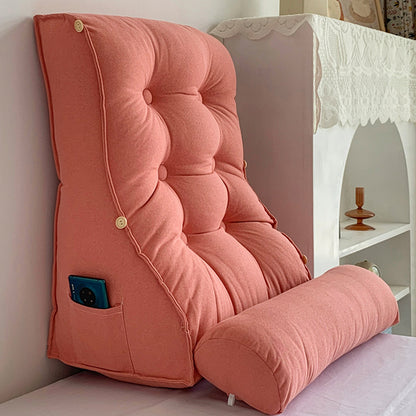 SOGA 2X 60cm Peach Triangular Wedge Lumbar Pillow Headboard Backrest Sofa Bed Cushion Home Decor-Headboard Pillow-PEROZ Accessories