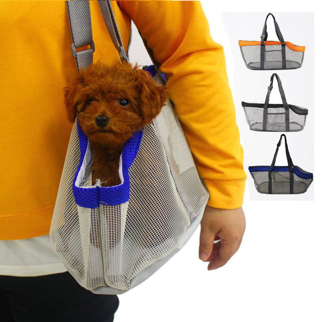 SOGA Grey Pet Carrier Bag Breathable Net Mesh Tote Pouch Dog Cat Travel Essentials-Pet Carriers &amp; Travel Products-PEROZ Accessories