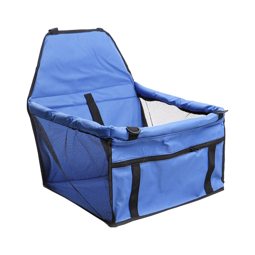 SOGA 2X Waterproof Pet Booster Car Seat Breathable Mesh Safety Travel Portable Dog Carrier Bag - Blue-PEROZ Accessories