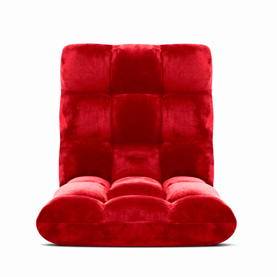 SOGA 2X Floor Recliner Folding Lounge Sofa Futon Couch Folding Chair Cushion Red-Recliner Chair-PEROZ Accessories