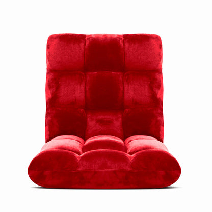 SOGA 2X Floor Recliner Folding Lounge Sofa Futon Couch Folding Chair Cushion Red-Recliner Chair-PEROZ Accessories