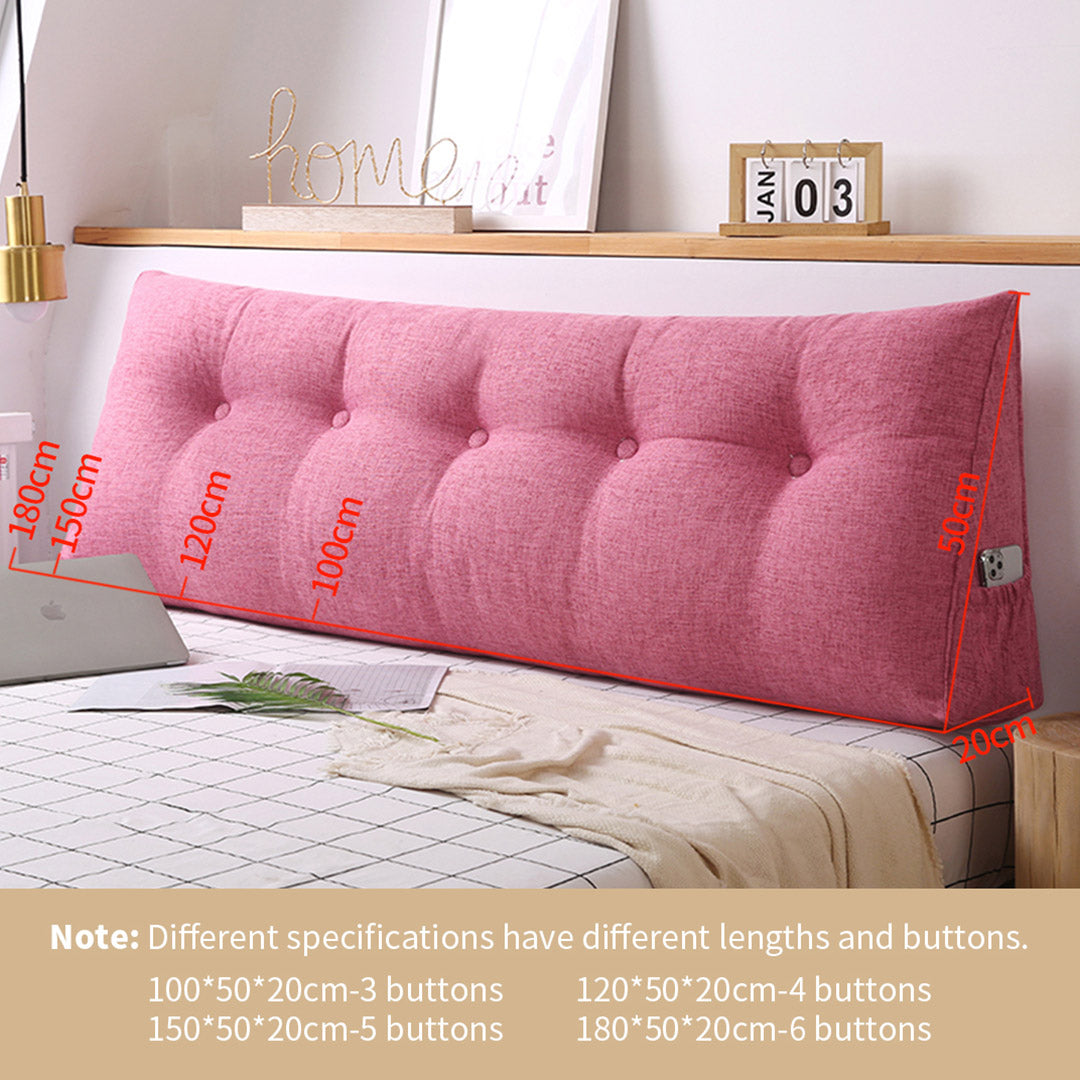 SOGA 180cm Pink Triangular Wedge Bed Pillow Headboard Backrest Bedside Tatami Cushion Home Decor-Headboard Pillow-PEROZ Accessories