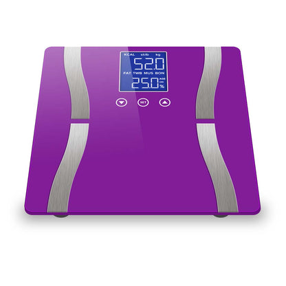 SOGA Glass LCD Digital Body Fat Scale Bathroom Electronic Gym Water Weighing Scales Purple-Body Weight Scales-PEROZ Accessories