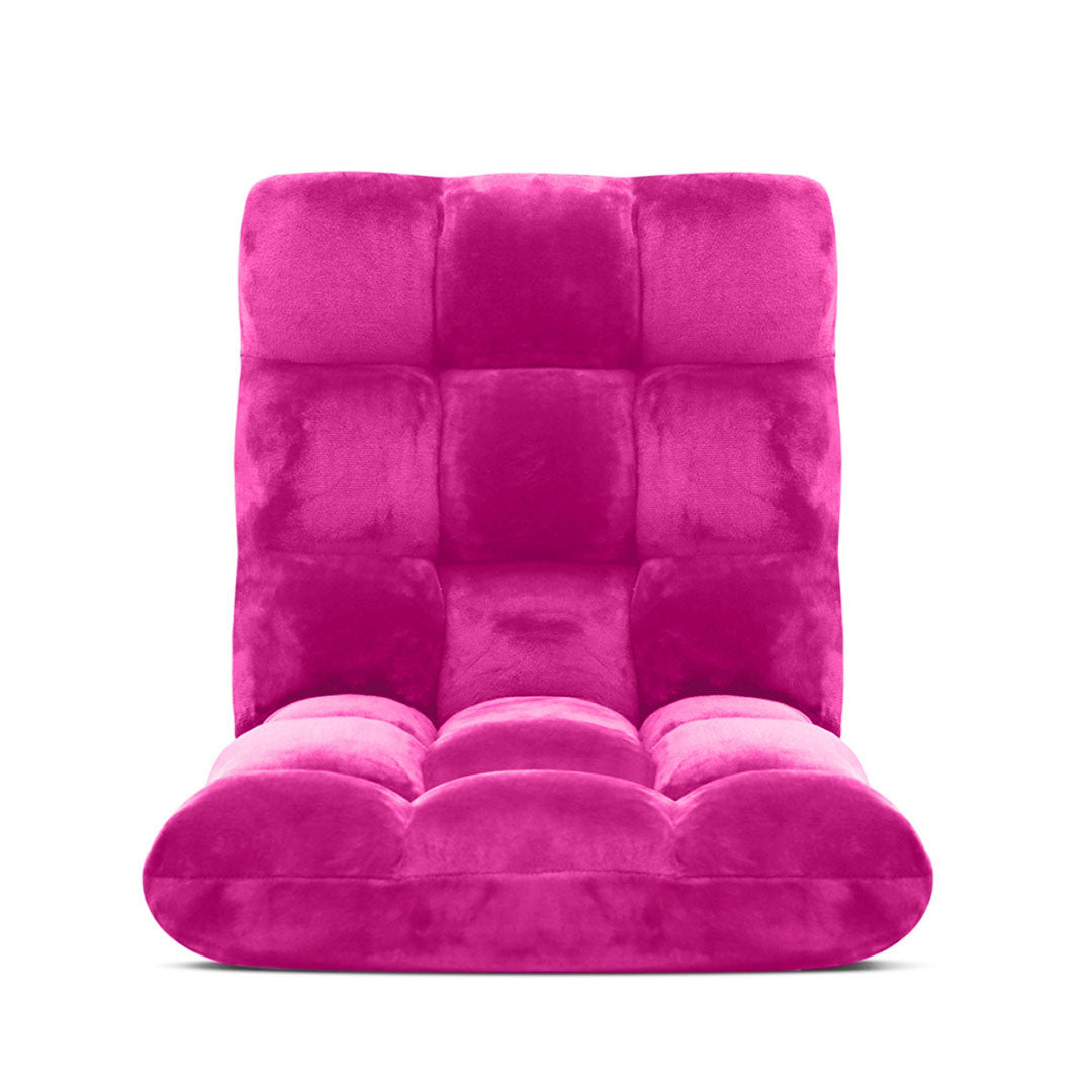 SOGA 2X Floor Recliner Folding Lounge Sofa Futon Couch Folding Chair Cushion Pink-Recliner Chair-PEROZ Accessories