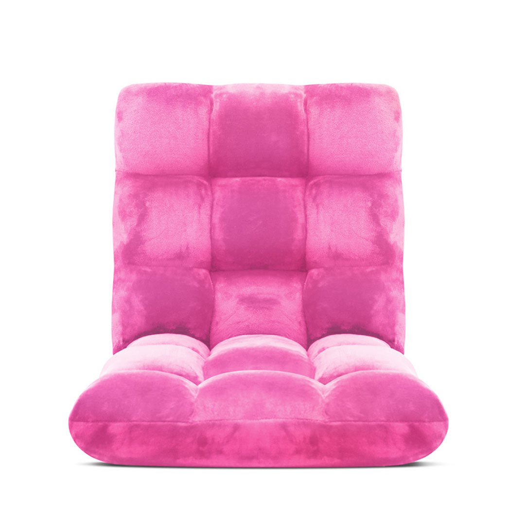 SOGA 4X Floor Recliner Folding Lounge Sofa Futon Couch Folding Chair Cushion Light Pink-Recliner Chair-PEROZ Accessories