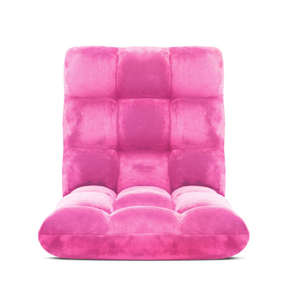 SOGA 4X Floor Recliner Folding Lounge Sofa Futon Couch Folding Chair Cushion Light Pink-Recliner Chair-PEROZ Accessories