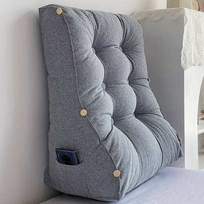 SOGA 4X 60cm Silver Triangular Wedge Lumbar Pillow Headboard Backrest Sofa Bed Cushion Home Decor-Headboard Pillow-PEROZ Accessories