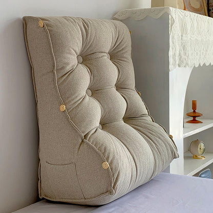 SOGA 60cm White Triangular Wedge Lumbar Pillow Headboard Backrest Sofa Bed Cushion Home Decor-Headboard Pillow-PEROZ Accessories