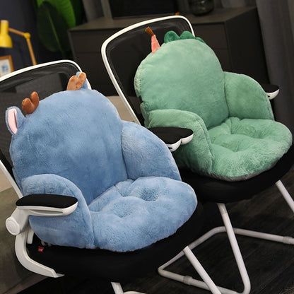 SOGA 2X Blue Deer Shape Cushion Soft Leaning Bedside Pad Sedentary Plushie Pillow Home Decor-Chair &amp; Sofa Cushions-PEROZ Accessories