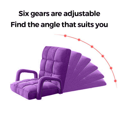 SOGA 2X Foldable Lounge Cushion Adjustable Floor Lazy Recliner Chair with Armrest Purple-PEROZ Accessories