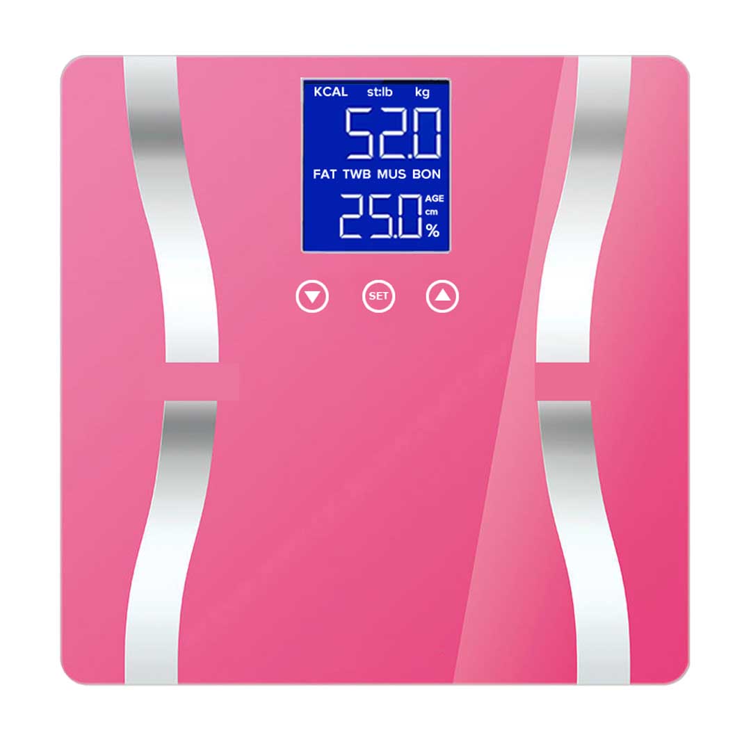 SOGA 2X Glass LCD Digital Body Fat Scale Bathroom Electronic Gym Water Weighing Scales Blue-Body Weight Scales-PEROZ Accessories