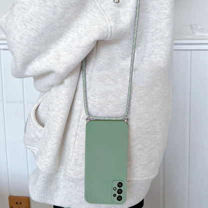 Anymob Samsung Galaxy Phone Case Green Crossbody Necklace Lanyard- A10 50 31 51 71 12 22 32 325F 326B 24 52S 72 10S 20S 53 73-Mobile Phone Cases-PEROZ Accessories