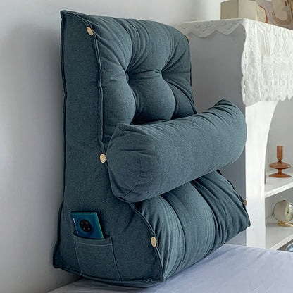 SOGA 60cm Grey Triangular Wedge Lumbar Pillow Headboard Backrest Sofa Bed Cushion Home Decor-Headboard Pillow-PEROZ Accessories