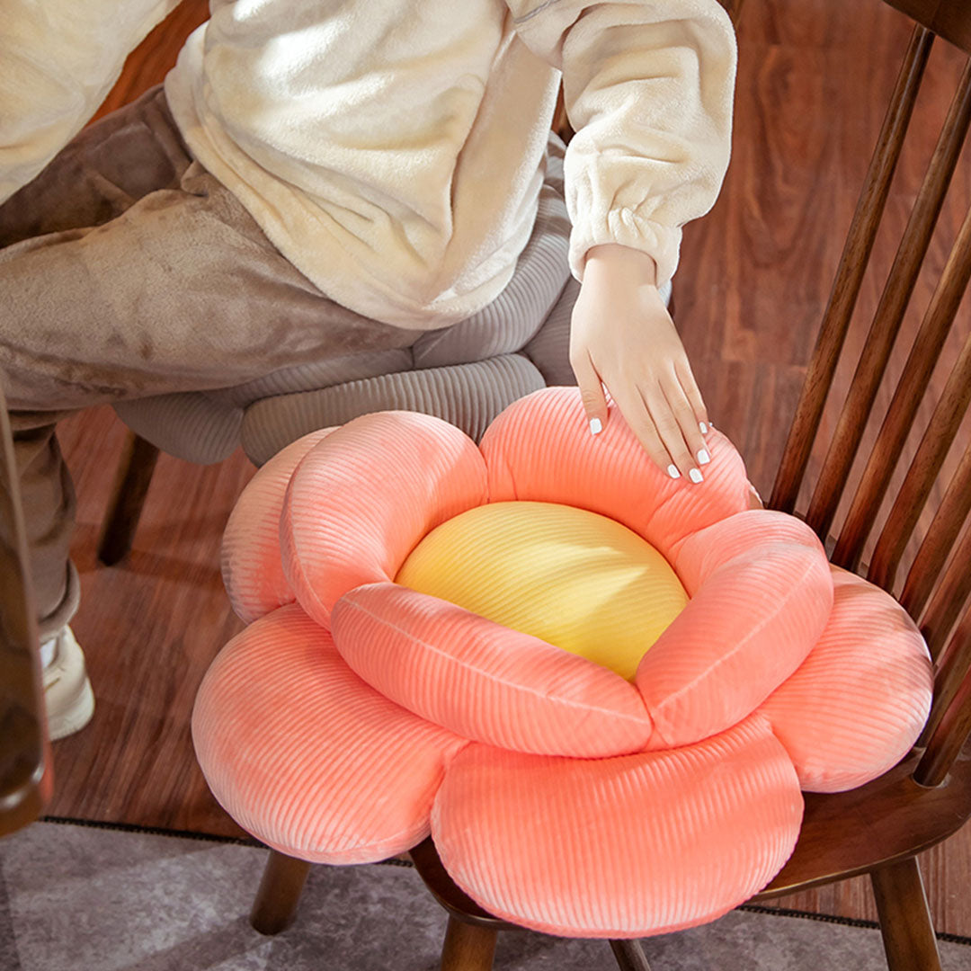 SOGA Red Double Flower Shape Cushion Soft Bedside Floor Plush Pillow Home Decor-Chair &amp; Sofa Cushions-PEROZ Accessories