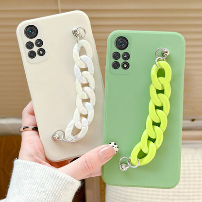 Anymob Xiaomi Phone Case White Gold Wrist Chain Marble Bracelet Silicone For POCO X3 Xiaomi 11T 11Lite Redmi Note 10 10S 10Pro 9S-Mobile Phone Cases-PEROZ Accessories
