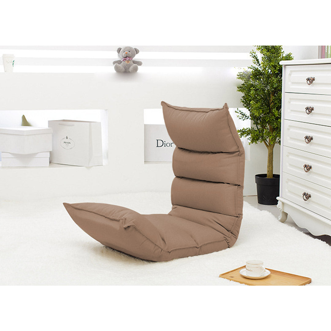 SOGA 2X Foldable Tatami Floor Sofa Bed Meditation Lounge Chair Recliner Lazy Couch Khaki-Recliner Chair-PEROZ Accessories