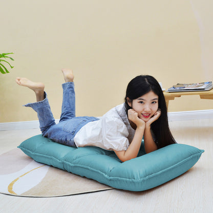 SOGA Blue Lounge Recliner Lazy Sofa Bed Tatami Cushion Collapsible Backrest Seat Home Office Decor-Headboard Pillow-PEROZ Accessories