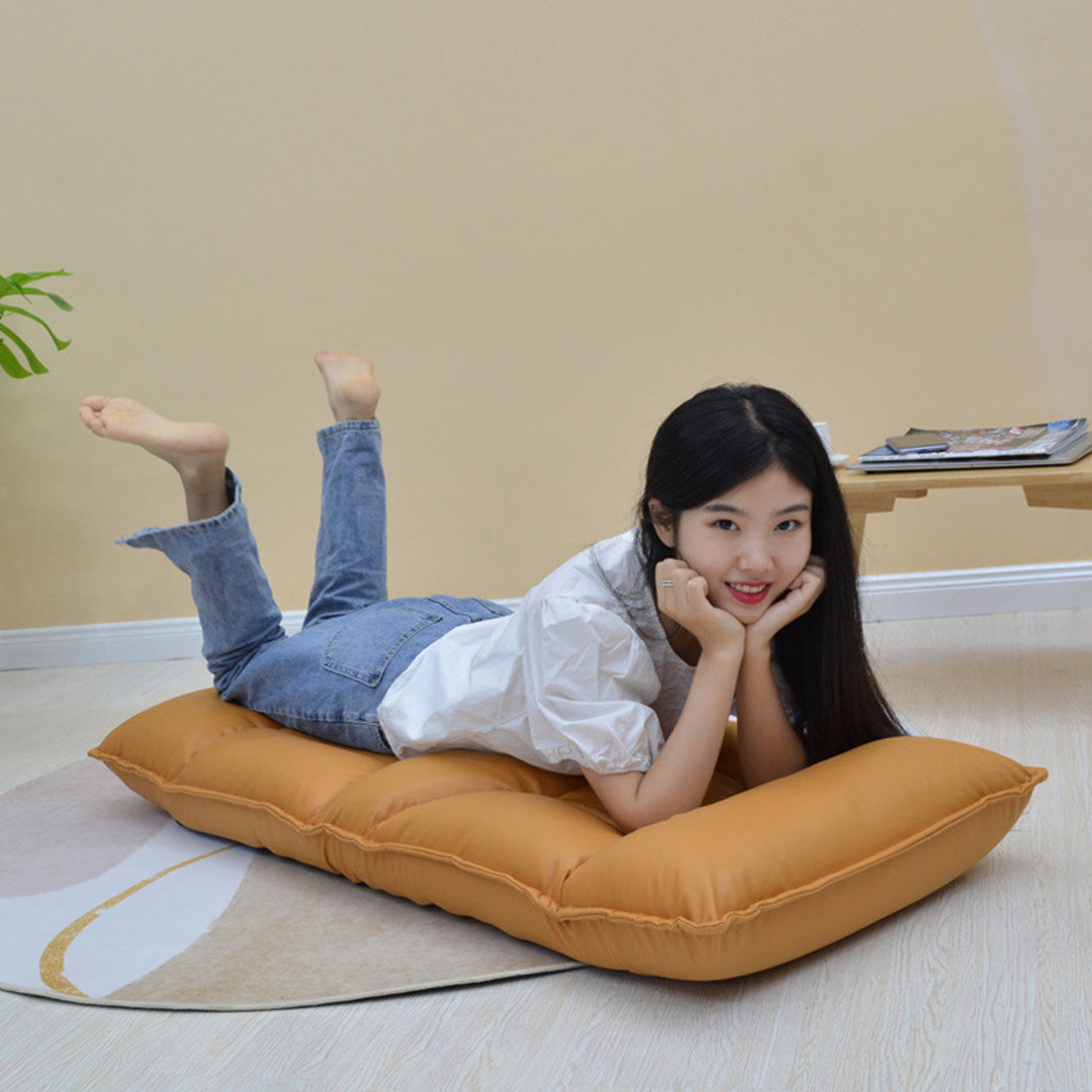 SOGA 4X Yellow Lounge Recliner Lazy Sofa Bed Tatami Cushion Collapsible Backrest Seat Home Office Decor-Recliner Chair-PEROZ Accessories