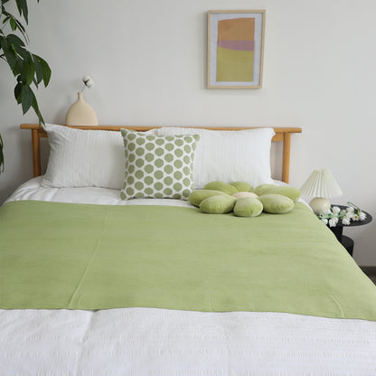 SOGA 2X Green Acrylic Knitted Throw Blanket Solid Fringed Warm Cozy Woven Cover Couch Bed Sofa Home Decor-Throw Blankets-PEROZ Accessories