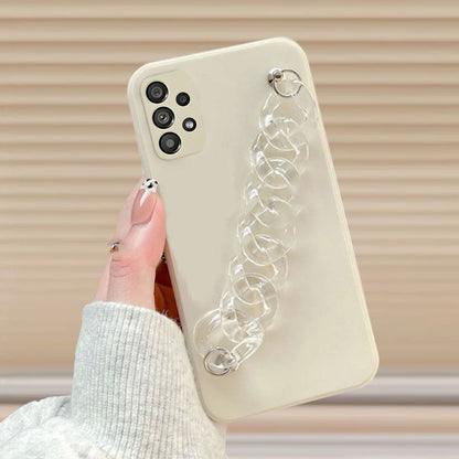 Anymob Samsung Mobile Marble Bracelet Phone Case in White Clear Case Design For S10 S20 S21 S22 Plus Ultra FE Note With Wrist Strap Silicone Cover-Mobile Phone Cases-PEROZ Accessories