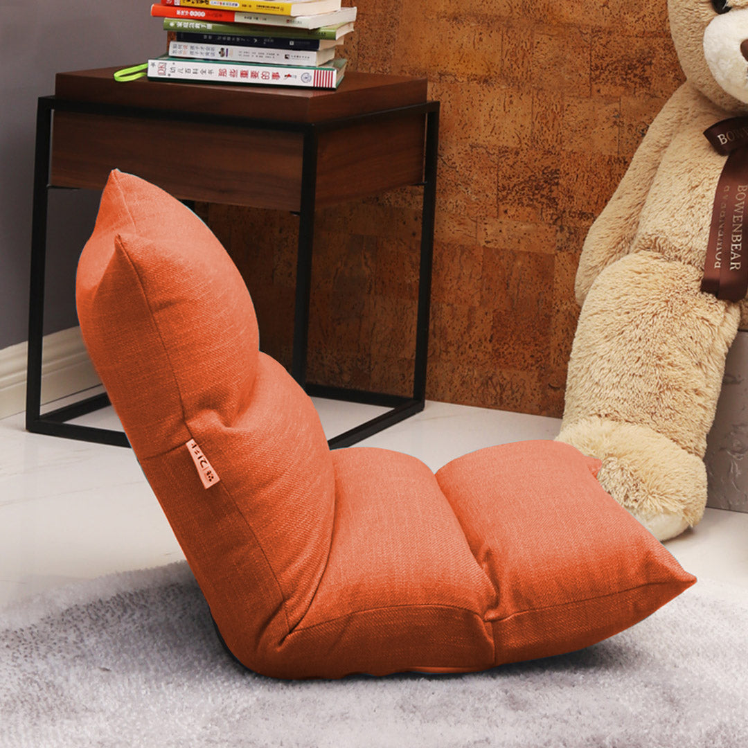 SOGA 2X Lounge Floor Recliner Adjustable Lazy Sofa Bed Folding Game Chair Orange-Recliner Chair-PEROZ Accessories