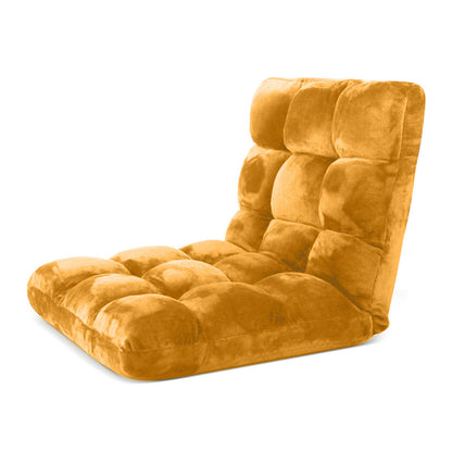 SOGA 4X Floor Recliner Folding Lounge Sofa Futon Couch Folding Chair Cushion Apricot-Recliner Chair-PEROZ Accessories