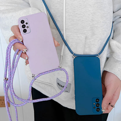 Anymob Samsung Galaxy Phone Case Green Crossbody Necklace Lanyard- A10 50 31 51 71 12 22 32 325F 326B 24 52S 72 10S 20S 53 73-Mobile Phone Cases-PEROZ Accessories