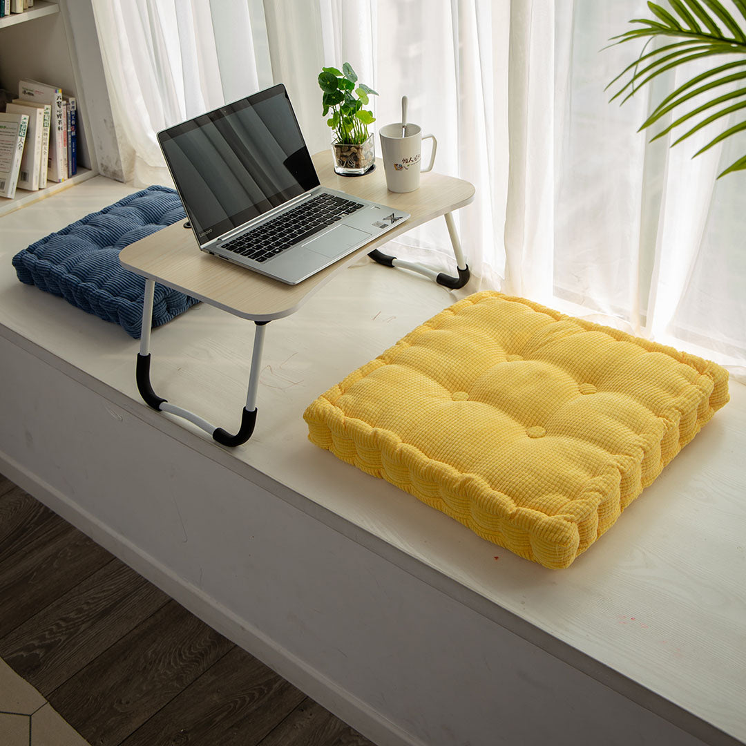 SOGA 4X Yellow Square Cushion Soft Leaning Plush Backrest Throw Seat Pillow Home Office Decor-Chair &amp; Sofa Cushions-PEROZ Accessories