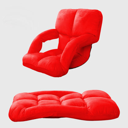 SOGA 2X Foldable Lounge Cushion Adjustable Floor Lazy Recliner Chair with Armrest Red-Recliner Chair-PEROZ Accessories