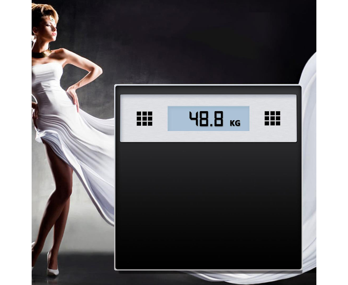 SOGA 2X 180kg Electronic Talking Scale Weight Fitness Glass Bathroom Scale LCD Display Stainless-Body Weight Scales-PEROZ Accessories