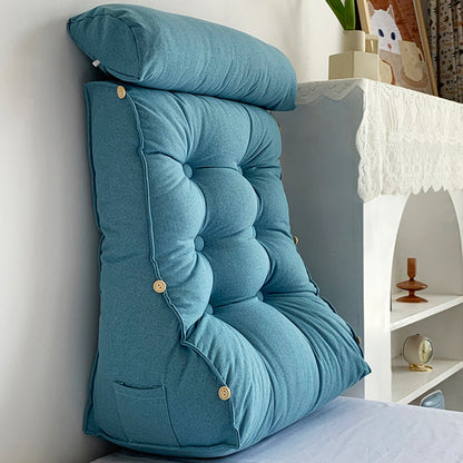 SOGA 45cm Blue Triangular Wedge Lumbar Pillow Headboard Backrest Sofa Bed Cushion Home Decor-Headboard Pillow-PEROZ Accessories