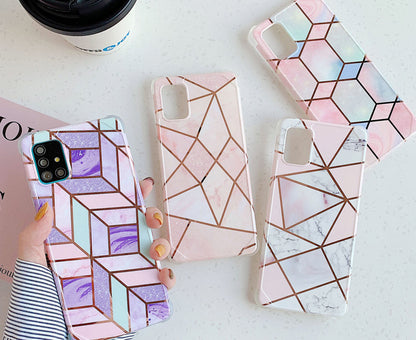 Anymob Samsung Phone Case Rose Pink Glitter Luxury Marble For S20 FE Note 20 Ultra S21 Plus A51 A71 A50 A10 A20 A30-Mobile Phone Cases-PEROZ Accessories