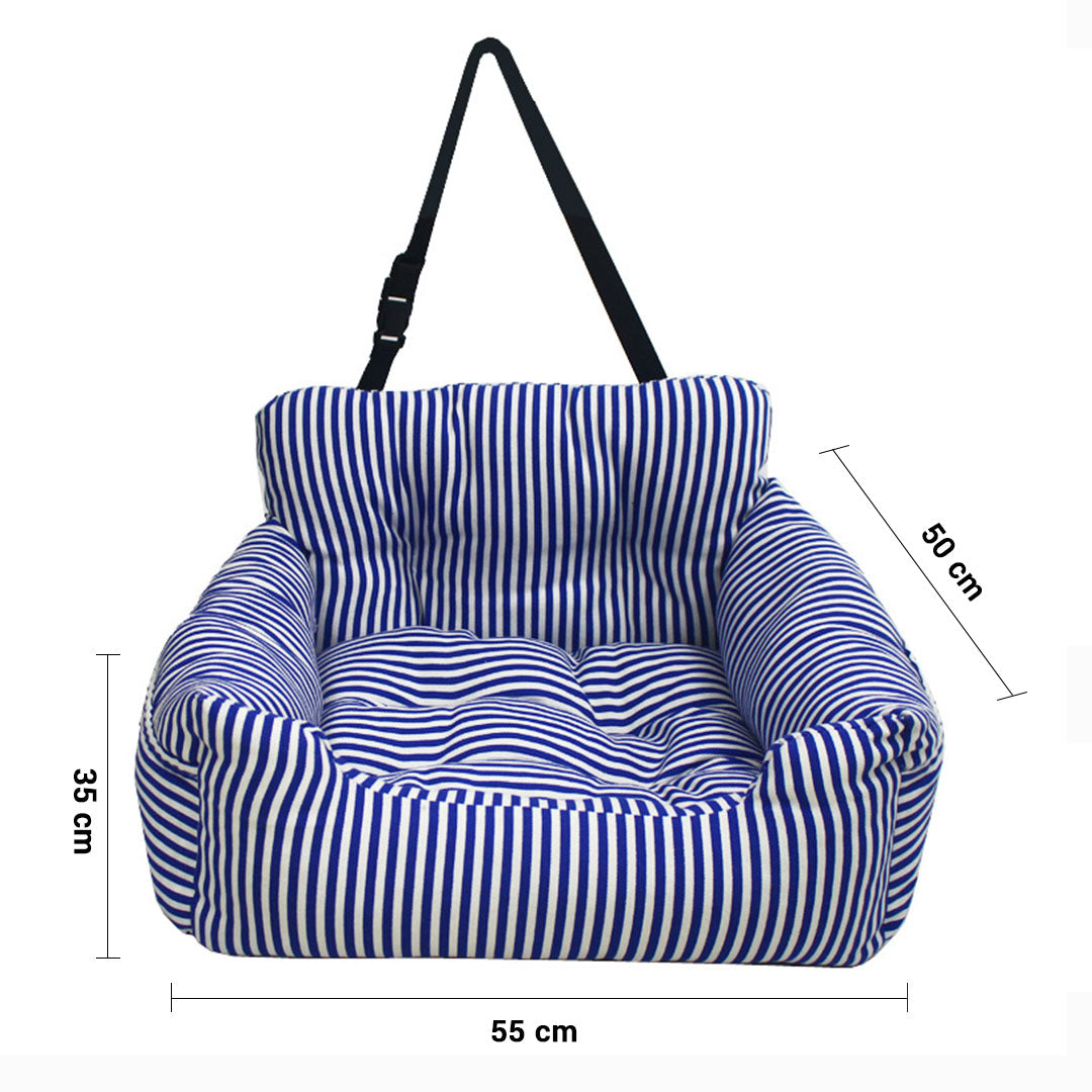 SOGA Blue Pet Car Seat Sofa Safety Soft Padded Portable Travel Carrier Bed-Pet Carriers &amp; Travel Products-PEROZ Accessories