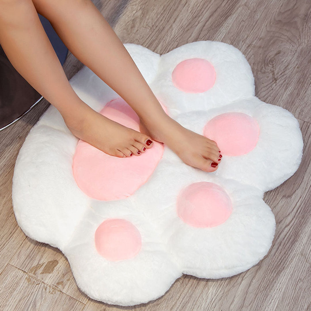 SOGA 2X 70cm White Paw Shape Cushion Warm Lazy Sofa Decorative Pillow Backseat Plush Mat Home Decor-Chair &amp; Sofa Cushions-PEROZ Accessories