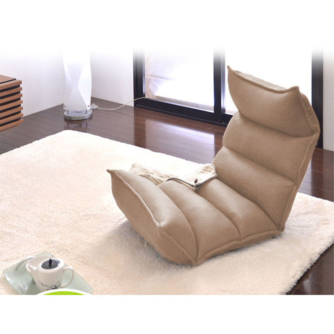SOGA 2X Foldable Tatami Floor Sofa Bed Meditation Lounge Chair Recliner Lazy Couch Khaki-Recliner Chair-PEROZ Accessories