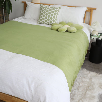 SOGA 2X Green Acrylic Knitted Throw Blanket Solid Fringed Warm Cozy Woven Cover Couch Bed Sofa Home Decor-Throw Blankets-PEROZ Accessories