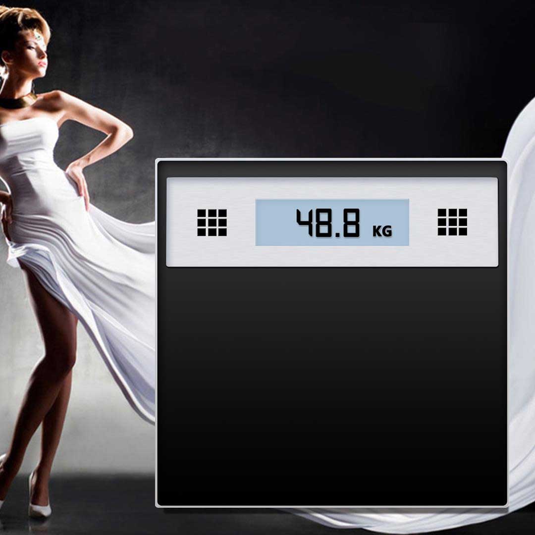 SOGA 180kg Electronic Talking Scale Weight Fitness Glass Bathroom Scale LCD Display Stainless-Body Weight Scales-PEROZ Accessories