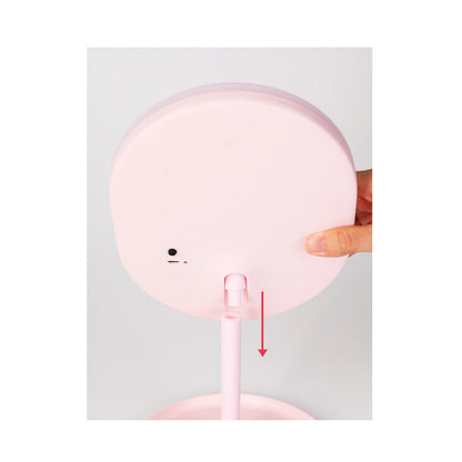 SOGA 20cm Pink Rechargeable LED Light Makeup Mirror Tabletop Vanity Home Decor-Makeup Mirrors-PEROZ Accessories