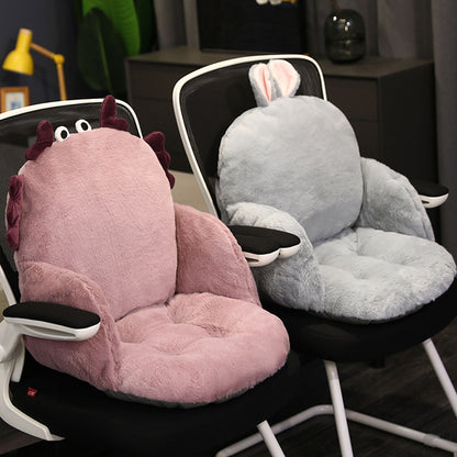 SOGA Gray Bunny Shape Cushion Soft Leaning Bedside Pad Sedentary Plushie Pillow Home Decor-Chair &amp; Sofa Cushions-PEROZ Accessories