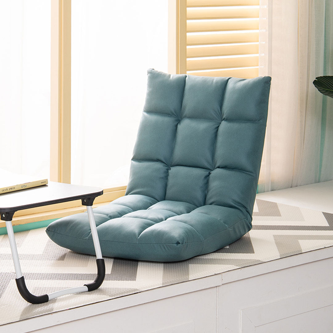 SOGA 2X Green Lounge Floor Recliner Adjustable Gaming Sofa Bed Foldable Indoor Outdoor Backrest Seat Home Office Decor-Chair &amp; Sofa Cushions-PEROZ Accessories