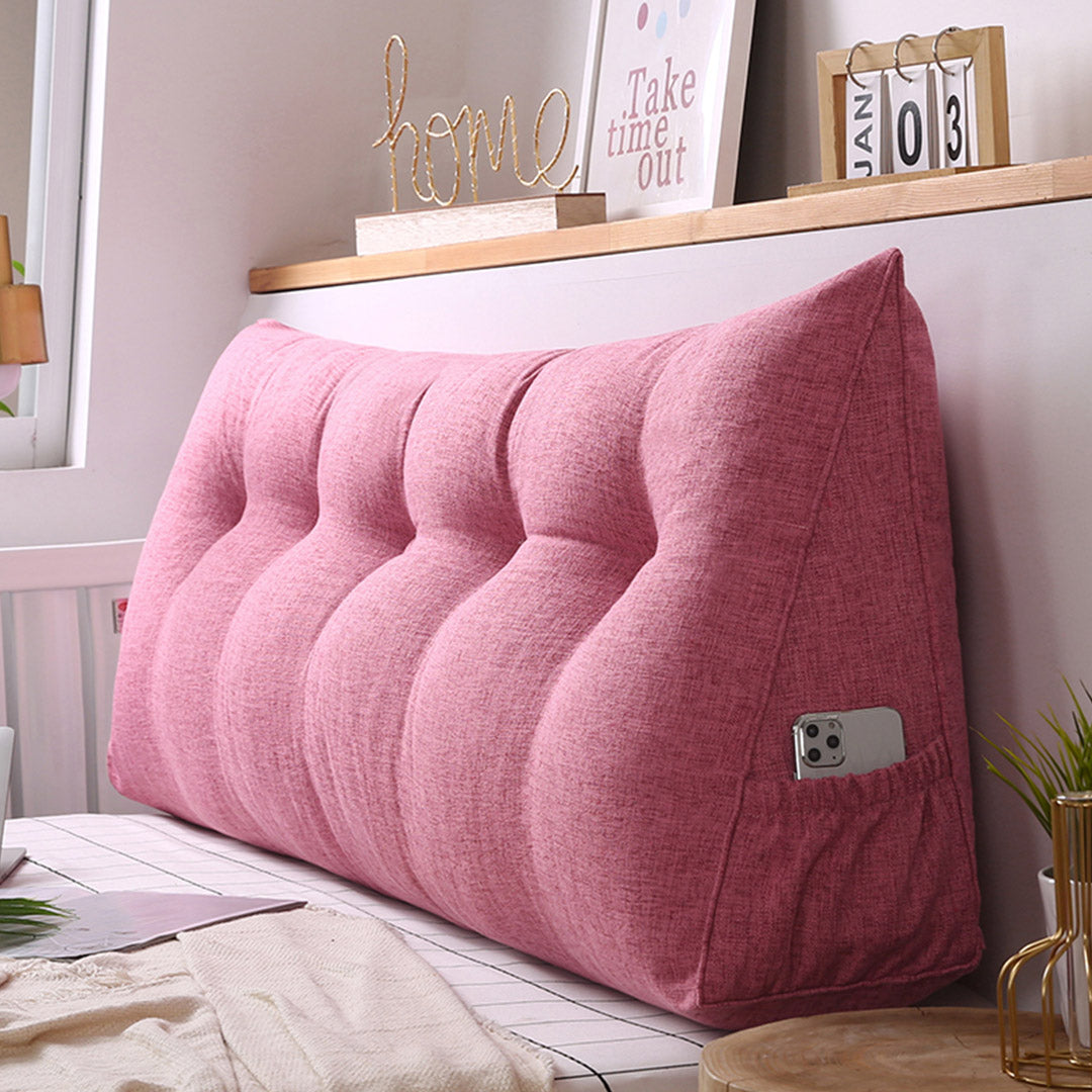 SOGA 100cm Pink Triangular Wedge Bed Pillow Headboard Backrest Bedside Tatami Cushion Home Decor-Headboard Pillow-PEROZ Accessories