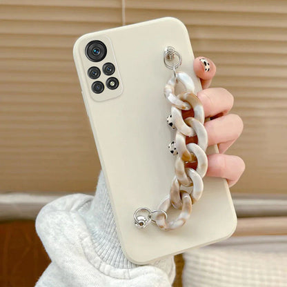 Anymob Xiaomi Phone Case White Gold Wrist Chain Marble Bracelet Silicone For POCO X3 Xiaomi 11T 11Lite Redmi Note 10 10S 10Pro 9S-Mobile Phone Cases-PEROZ Accessories