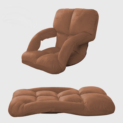 SOGA Foldable Lounge Cushion Adjustable Floor Lazy Recliner Chair with Armrest Coffee - Kid-PEROZ Accessories