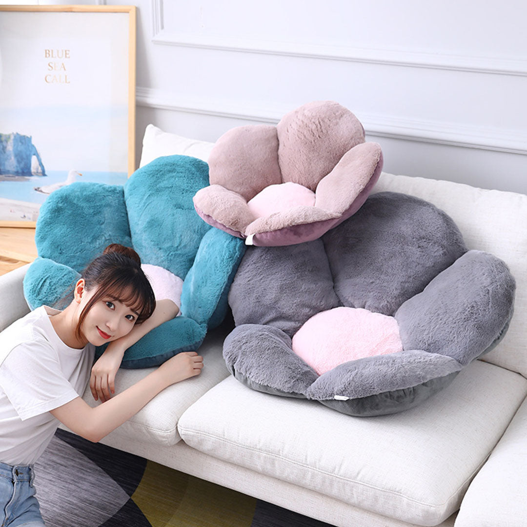 SOGA Green Whimsical Big Flower Shape Cushion Soft Leaning Bedside Pad Floor Plush Pillow Home Decor-Chair &amp; Sofa Cushions-PEROZ Accessories
